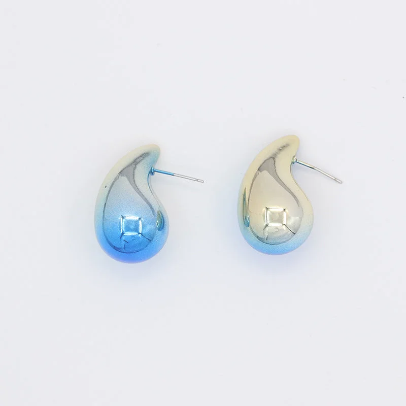 Two-Tone Blue Water Drops-Medium