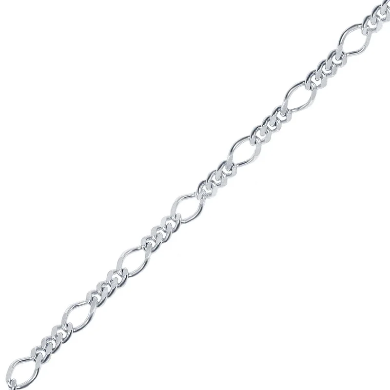 Classic Women's Bracelet - Rhodium Plated Sterling Silver Curb Linked | Q-5370-7.5