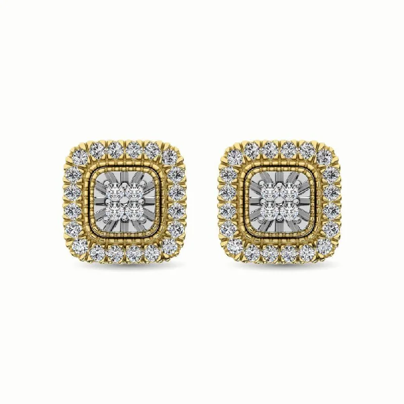 Diamond Stud Earrings-JDTK-61833Y-E- 0.75 CTTW Diamond Stud Custom Earrings