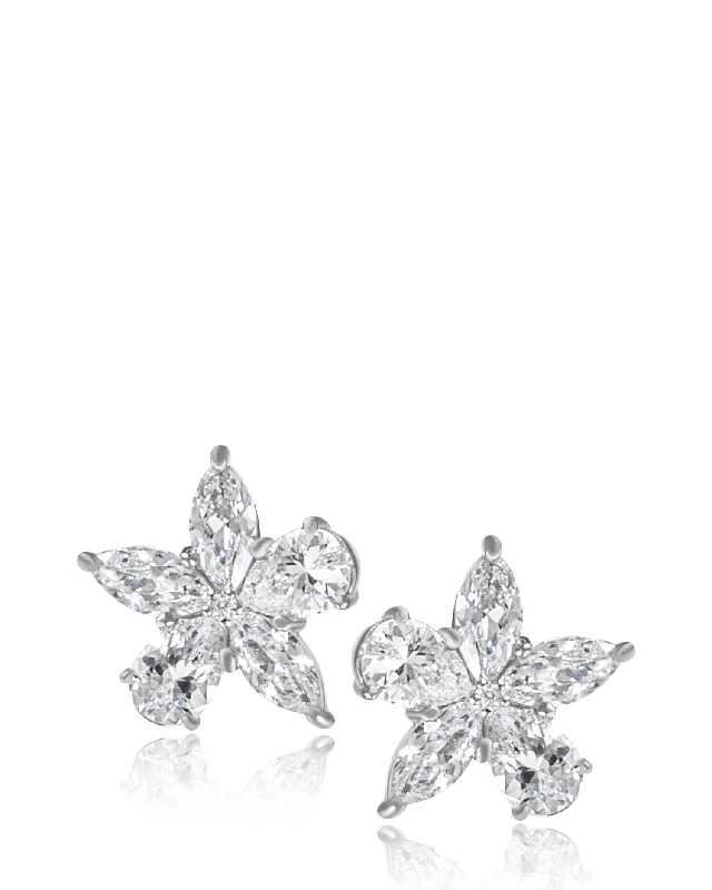 Trendy Statement Earrings-Pear and Marquise Shaped Stud Earrings