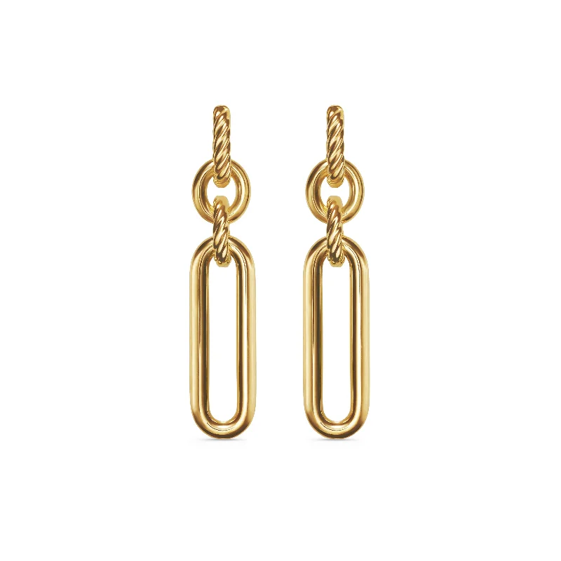 Oval Dangle Earrings-Lexington Double Link Drop Earrings in 18K Yellow Gold\, 53.5mm