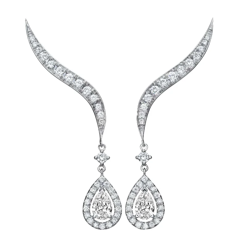 Elegant Gemstone Earrings-1.52 ct Climber Earrings - Pearfection Collection