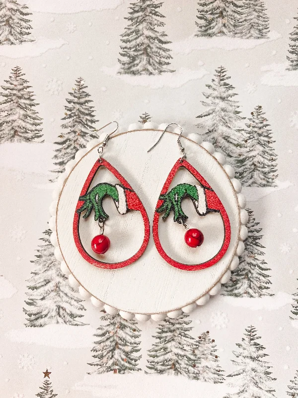 Elegant Drop Earrings-Adorable Silly Christmas Earrings