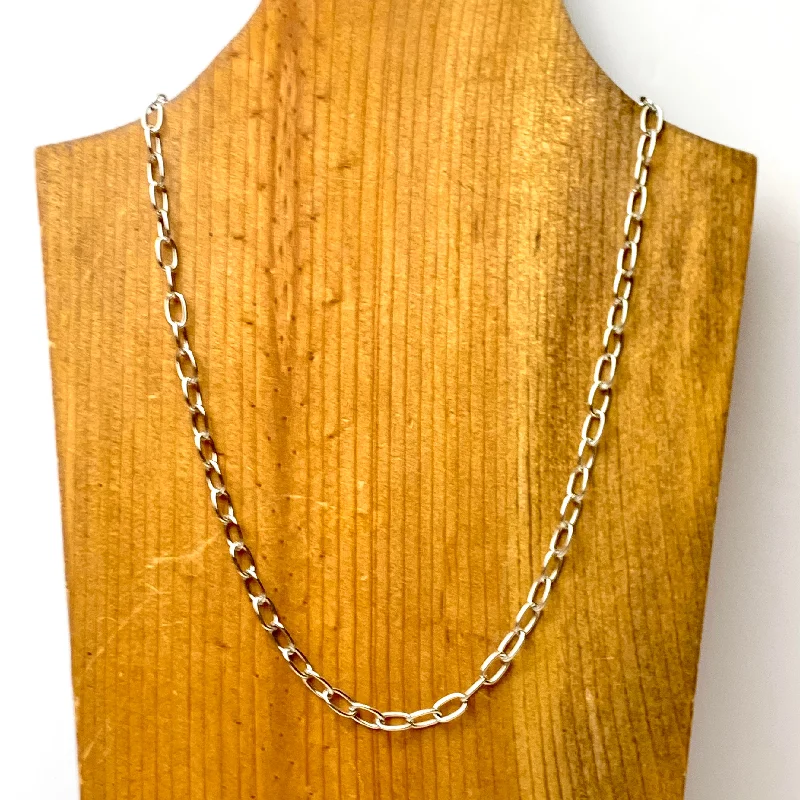 Minimalist Chain Link Necklace in Silver