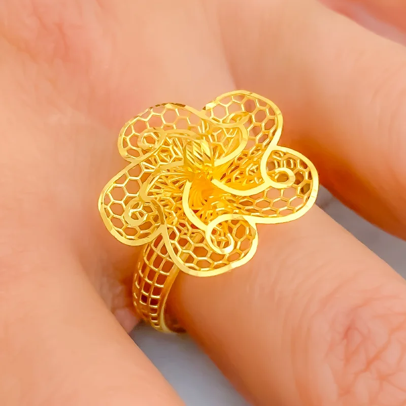 Opulent Glistening 22k Gold Ring