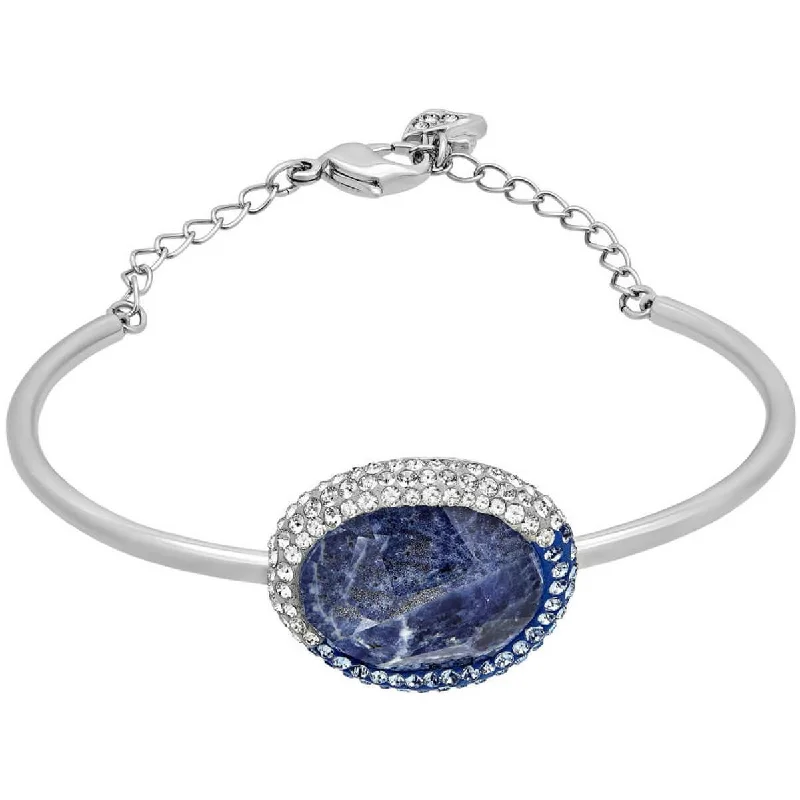 Swarovski Women's Bracelet - Oval Rhodium-Plated Blue Crystal, 6.75 inch | 5132119