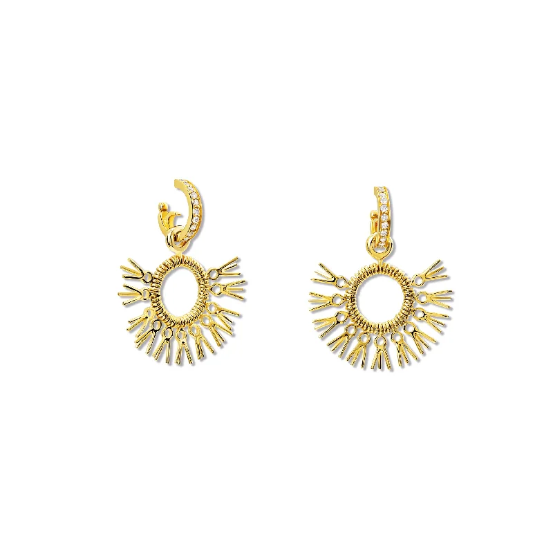 Crystal Dangle Earrings-Raffia Earring Drops Yellow Gold