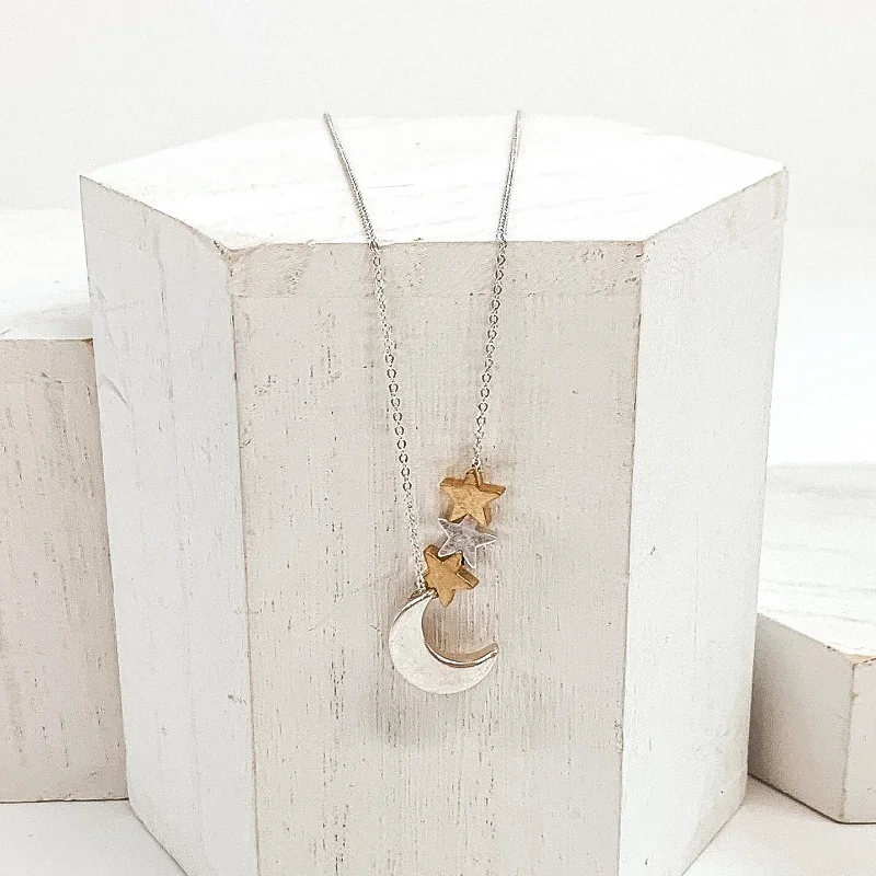 Follow the Stars Necklace in Silver/Gold