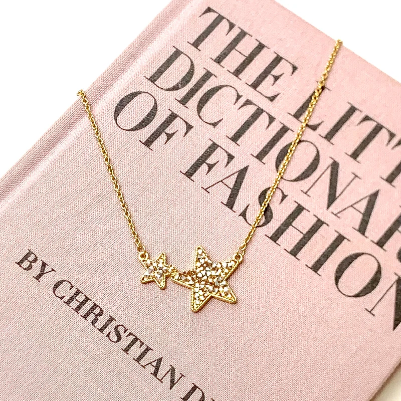 Gold Necklace With Star Pendant in Champagne