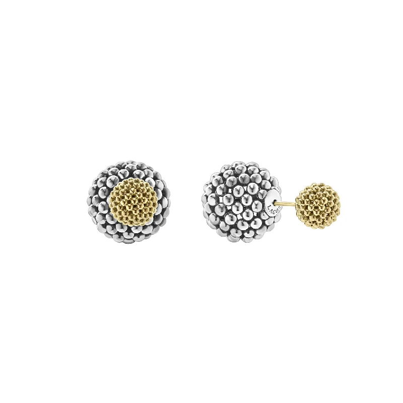 High-End Earrings-Signature Caviar Two-Tone Caviar Front-Back Earrings