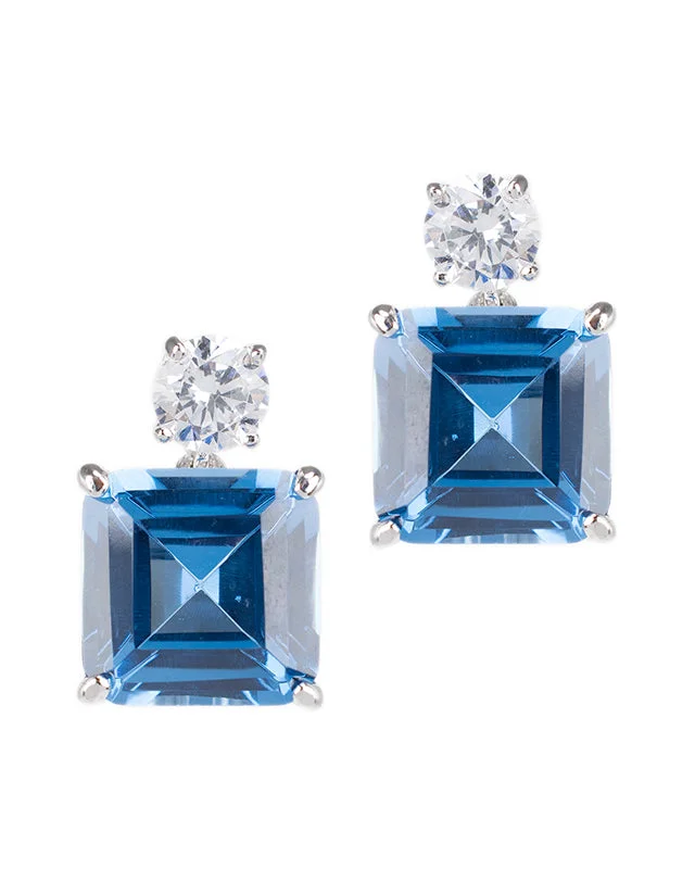 Trendy Ear Hoops-Asscher Drop Earrings