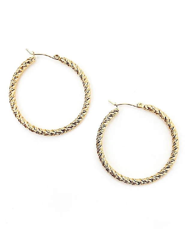 Trendy Drop Earrings-Elizabeth Gold Hoop Earrings