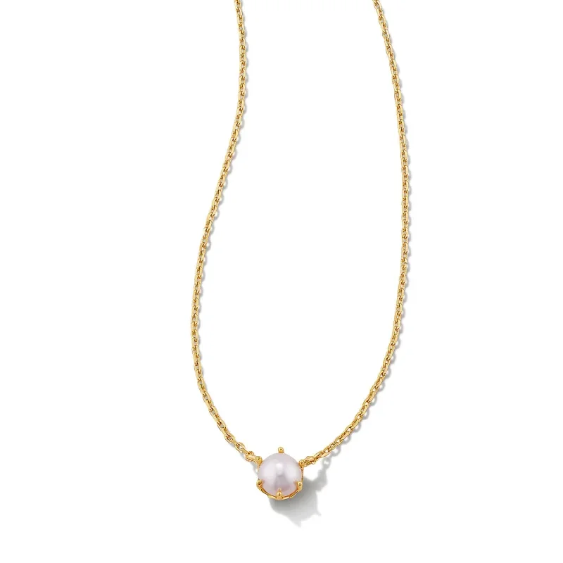 Kendra Scott | Ashton White Pearl Pendant Necklace in Gold