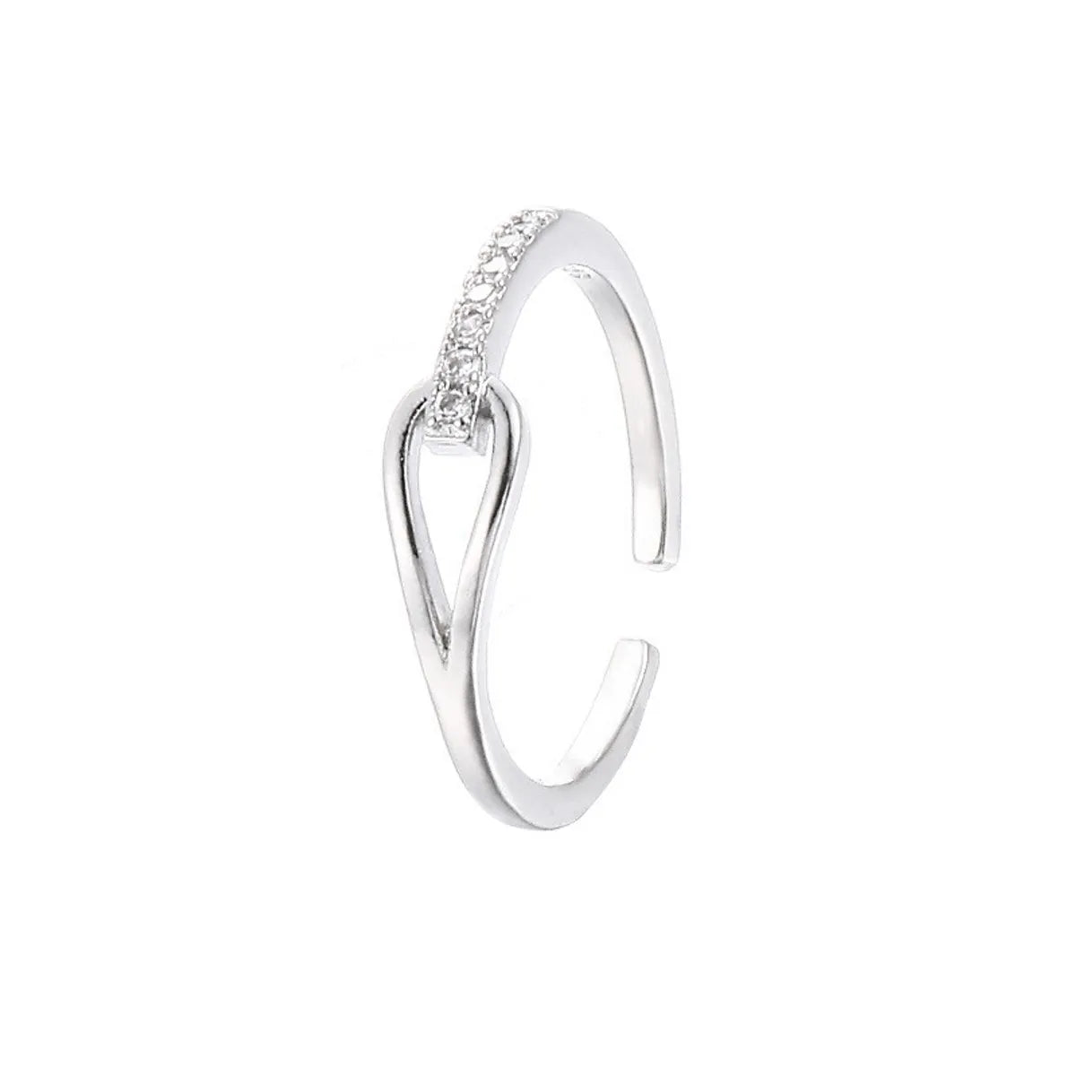 Knotted Zircon Ring (White Gold Color)