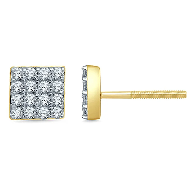 Sparkling Swarovski Earrings-10K 0.38-0.40CT D-EARRINGS