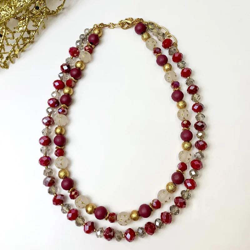 NYC Dream Multi Strand Plum Necklace