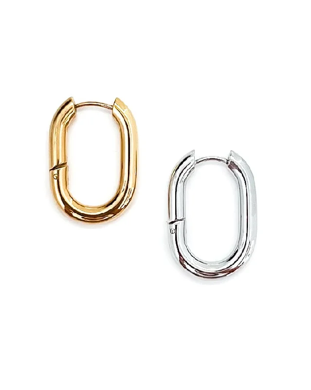 Handmade Boho Earrings-Eira Oval Hoop Earrings || Choose Color