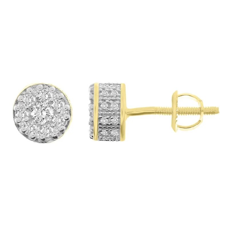 Glamour Diamond Earrings-LADIES EARRINGS 0.50CT ROUND DIAMOND 10K YELLOW GOLD