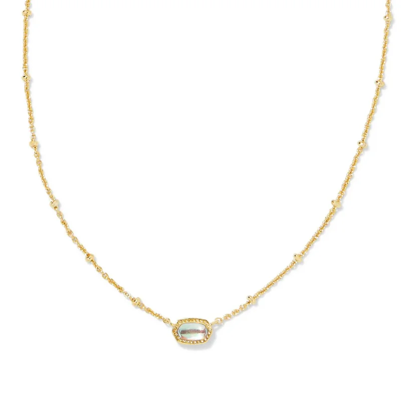 Kendra Scott | Mini Elisa Gold Satellite Short Pendant Necklace in Dichroic Glass