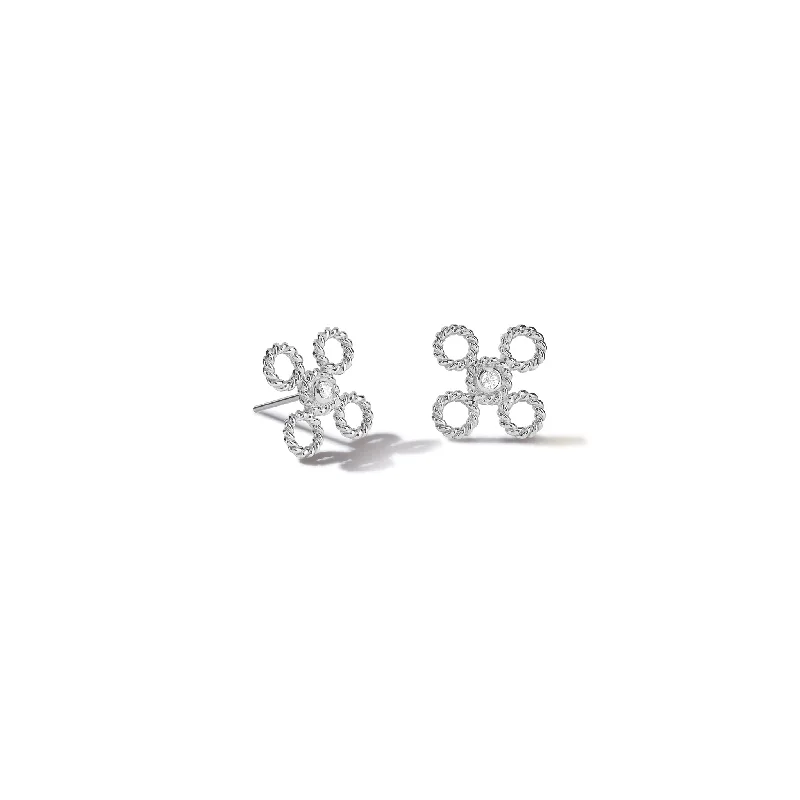 Multi-Colored Earrings-Salvavida Stud Earrings White Gold - Diamond