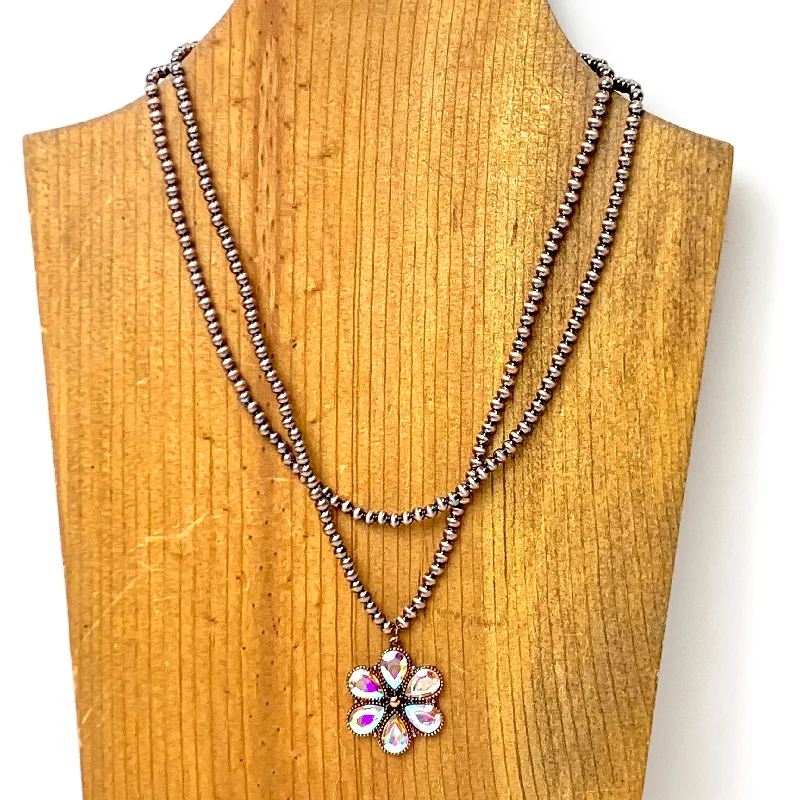 Bourbon Blooms Faux Navajo Pearl Necklace in Copper Tone