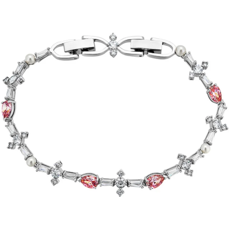 Swarovski Women's Bracelet - Perfection Pink, White Crystal Rhodium Plated | 5524544