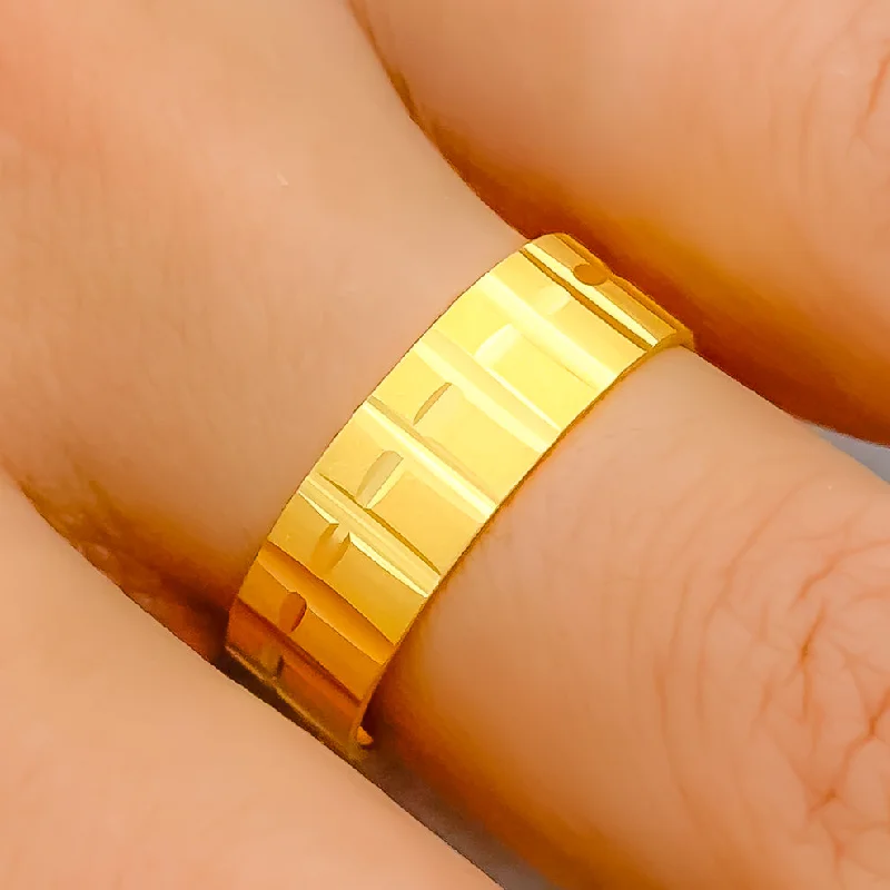 Contemporary Unique 21k Gold Band