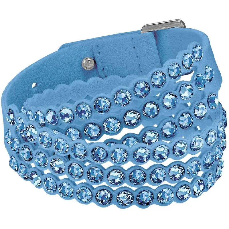 Swarovski Women's Bracelet - Power Blue Crystals Double-Wrap Adjustable | 5523043