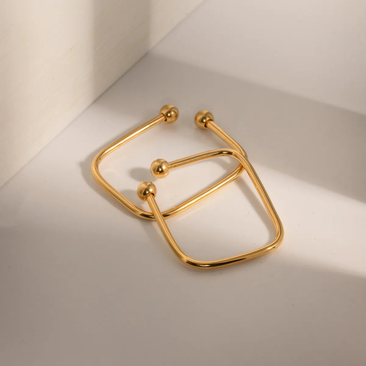 1 Pair IG Style Geometric Stainless Steel 18K Gold Plated Ear Cuffs