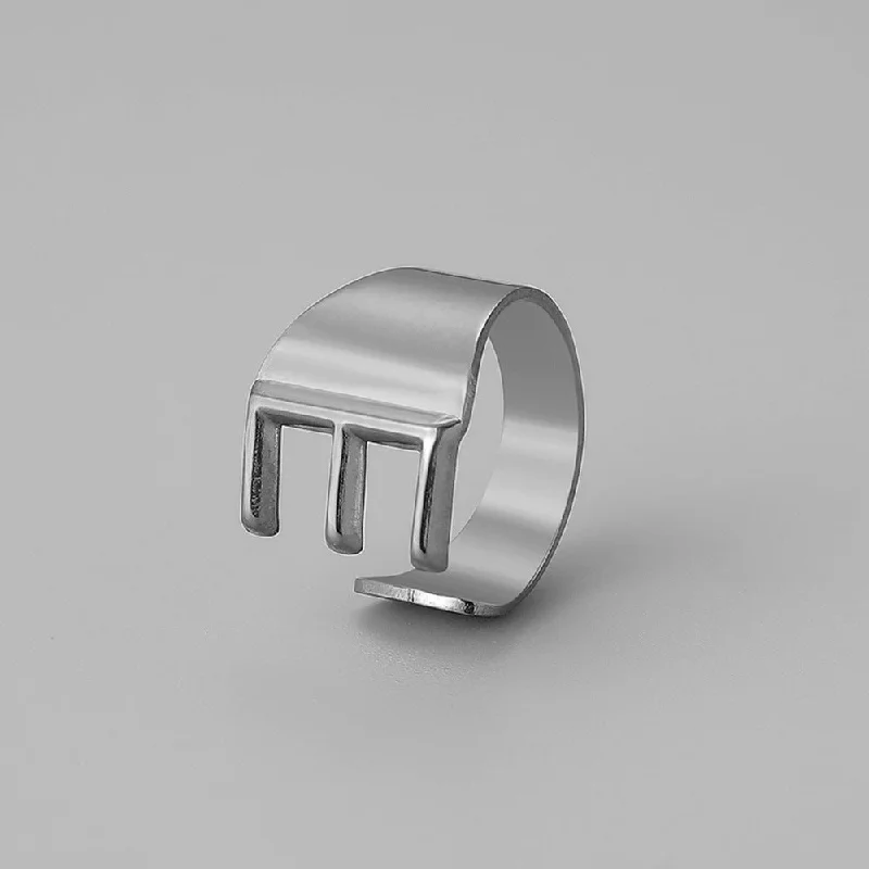 Silver E Open Ring J382-31