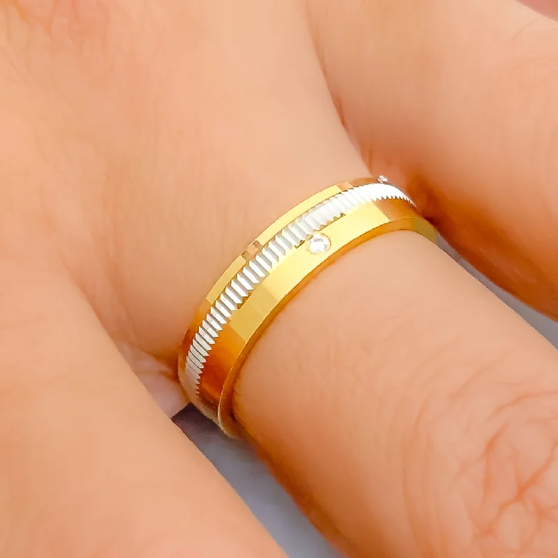 Opulent Glowing 22k Gold CZ Band