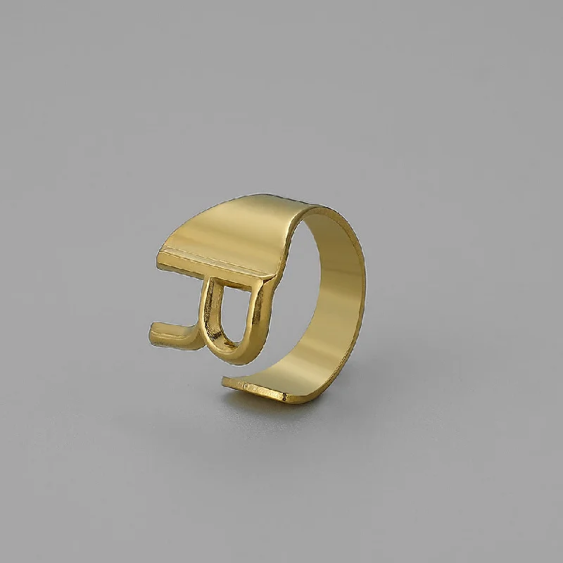 Gold R Open Ring J382-18