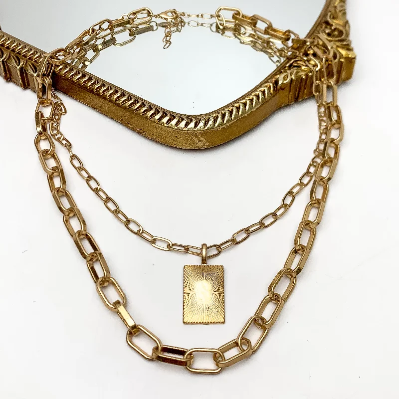 Better Than Ever Multi Strand Gold Tone Chain Necklace