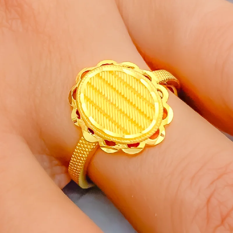 Stylish Brilliant 22k Gold Ring