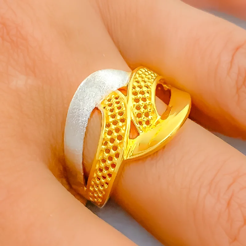 Intricate Matte Finish 22k Gold Ring