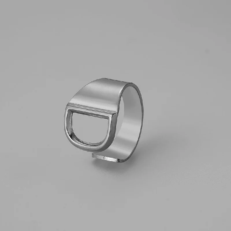 Silver D Open Ring J382-30