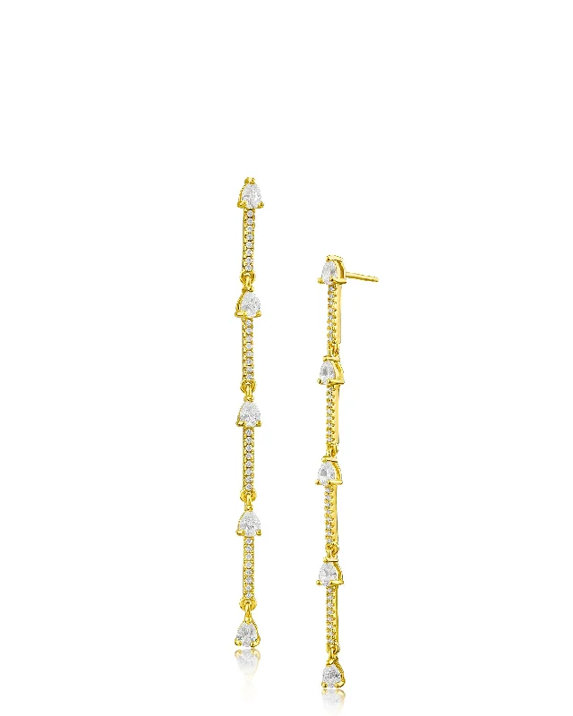 Classic Pearl Studs-Pear and Pave CZ Drop Earrings