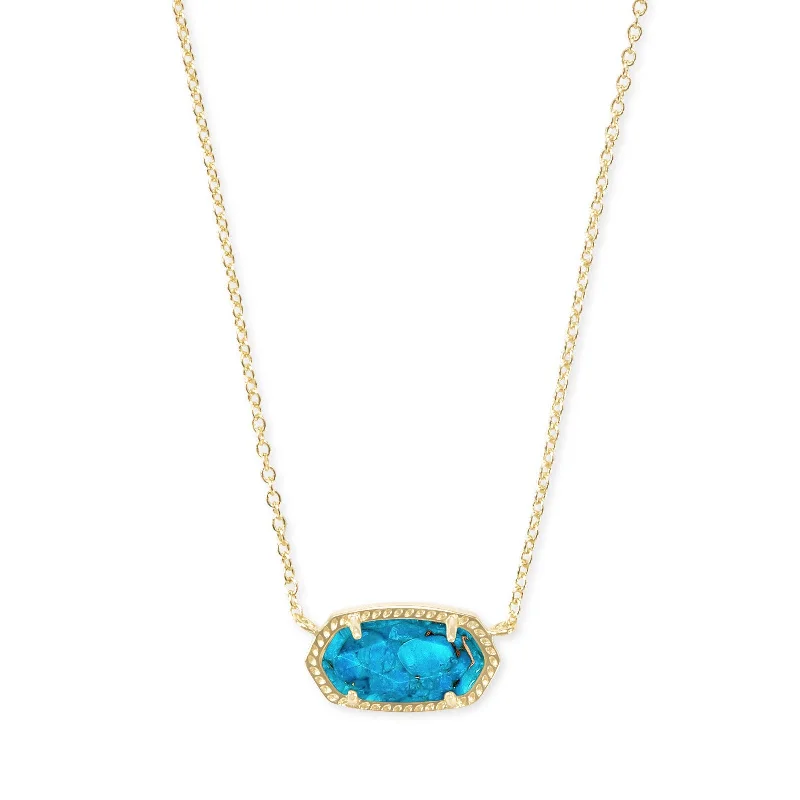 Kendra Scott | Elisa Gold Pendant Necklace in Bronze Veined Turquoise Magnesite