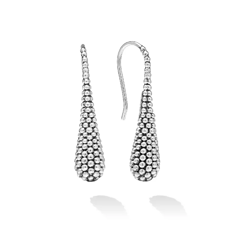 Bold Statement Earrings-Signature Caviar Beaded Teardrop Earrings