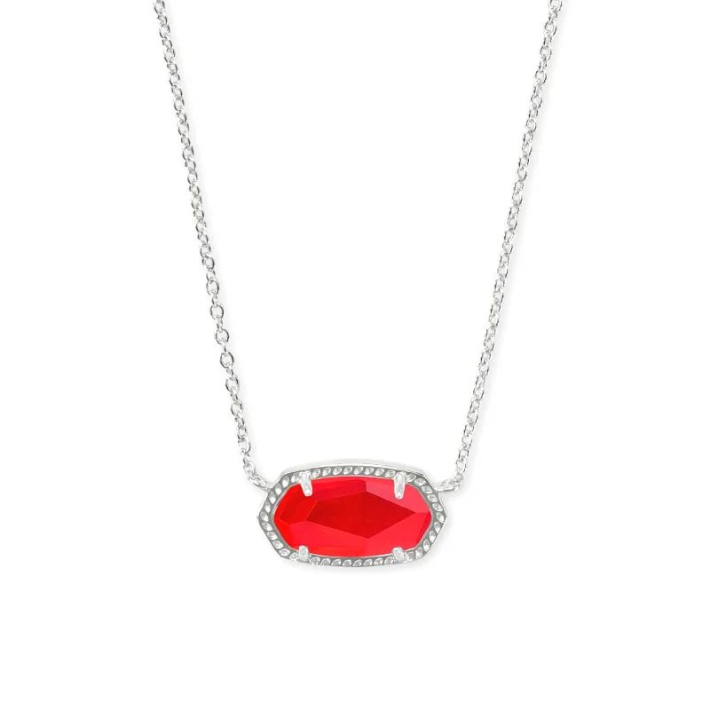 Kendra Scott | Elisa Silver Pendant Necklace in Red Illusion