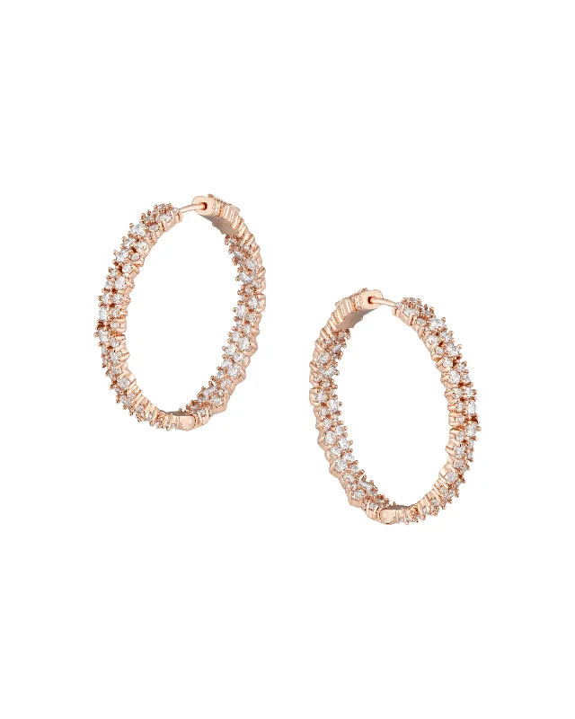 Unique Hoop Earrings-Round Cluster Hoop Earrings