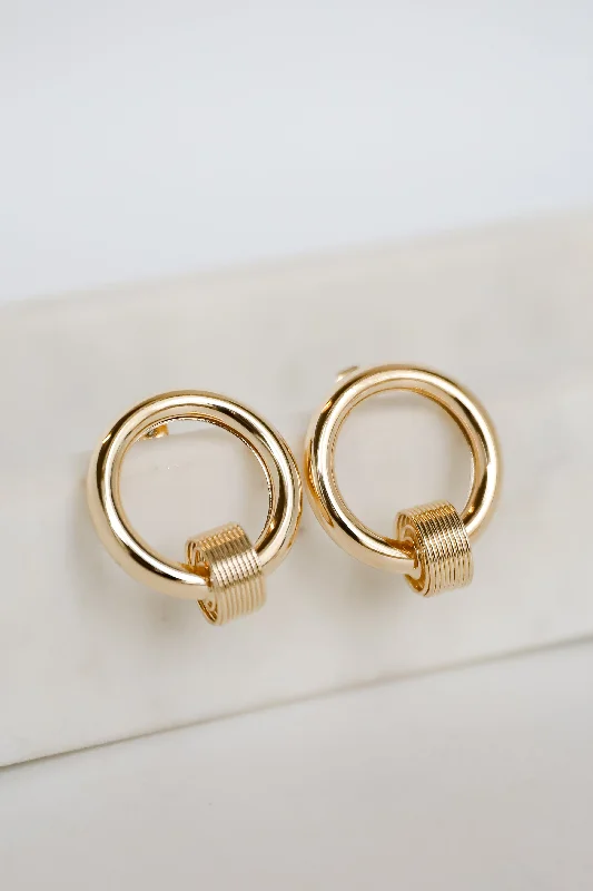 Minimalist Hoop Earrings-Ashley Gold Circle Earrings