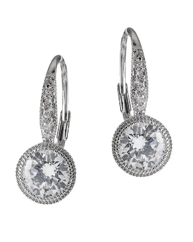 Fashionable Chandelier Earrings-Round Leverback Drop Earrings