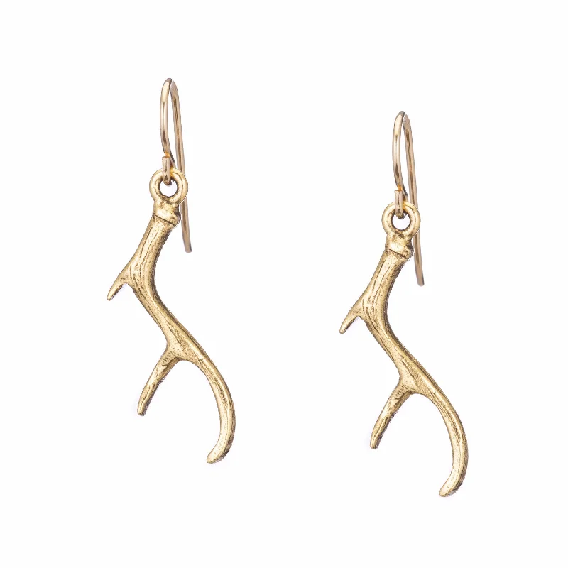 Geometric Shape Earrings-Gold Antler Earrings