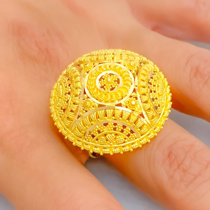 Traditional Festive 22k Gold Statement Ring