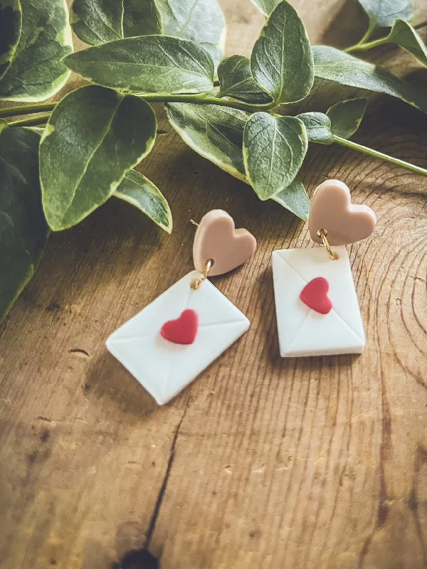 Bridal Earrings-Adorable Love Letter Earrings