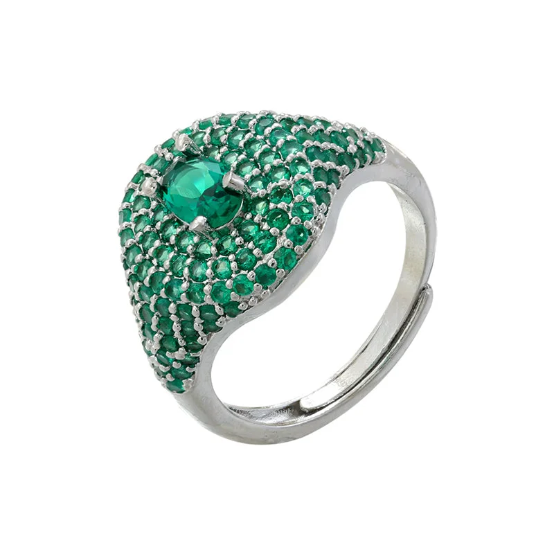 White Gold Color Green Diamond