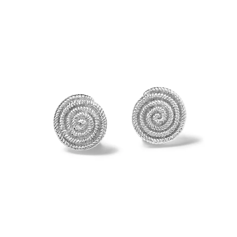 Elegant Stud Earrings-Basket Stud Earrings Silver