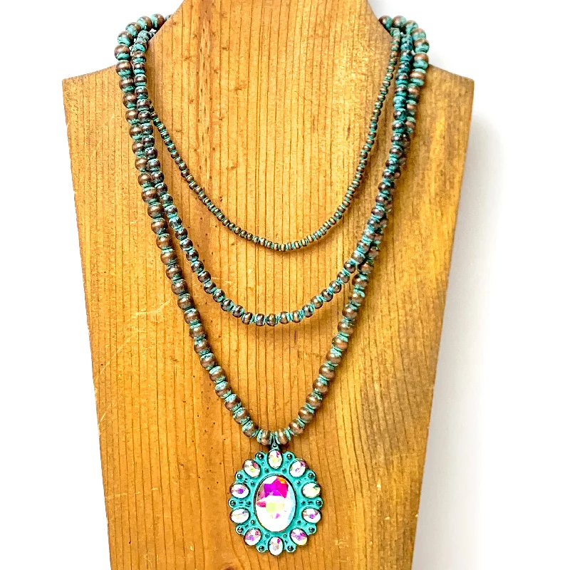 Southwest Splendor Faux Navajo Pearl Necklace in Patina Tone