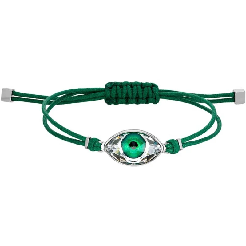 Swarovski Women's Bracelet - Power Green Evil Eye Adjustable Cord | 5551805